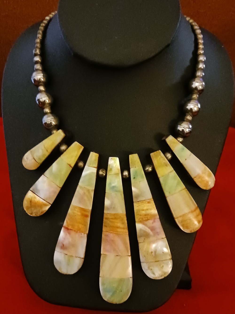Handcrafted Multicolor Stone Fan Necklace - Women Jewelry